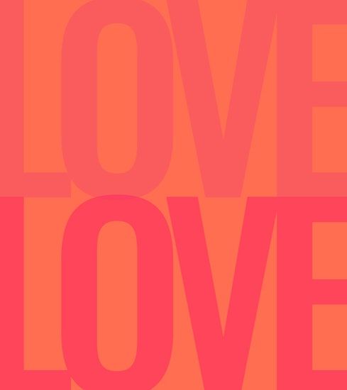 Bright and bold graphic featuring the word "LOVE" in vibrant colors, perfect for Valentine's Day.