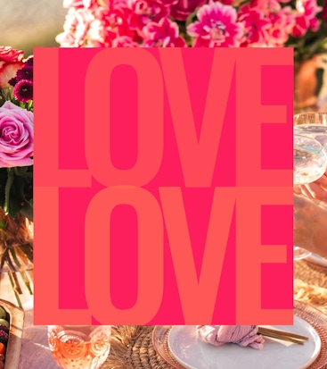 Vibrant floral arrangement with the word 'LOVE' prominently featured, perfect for celebrations.