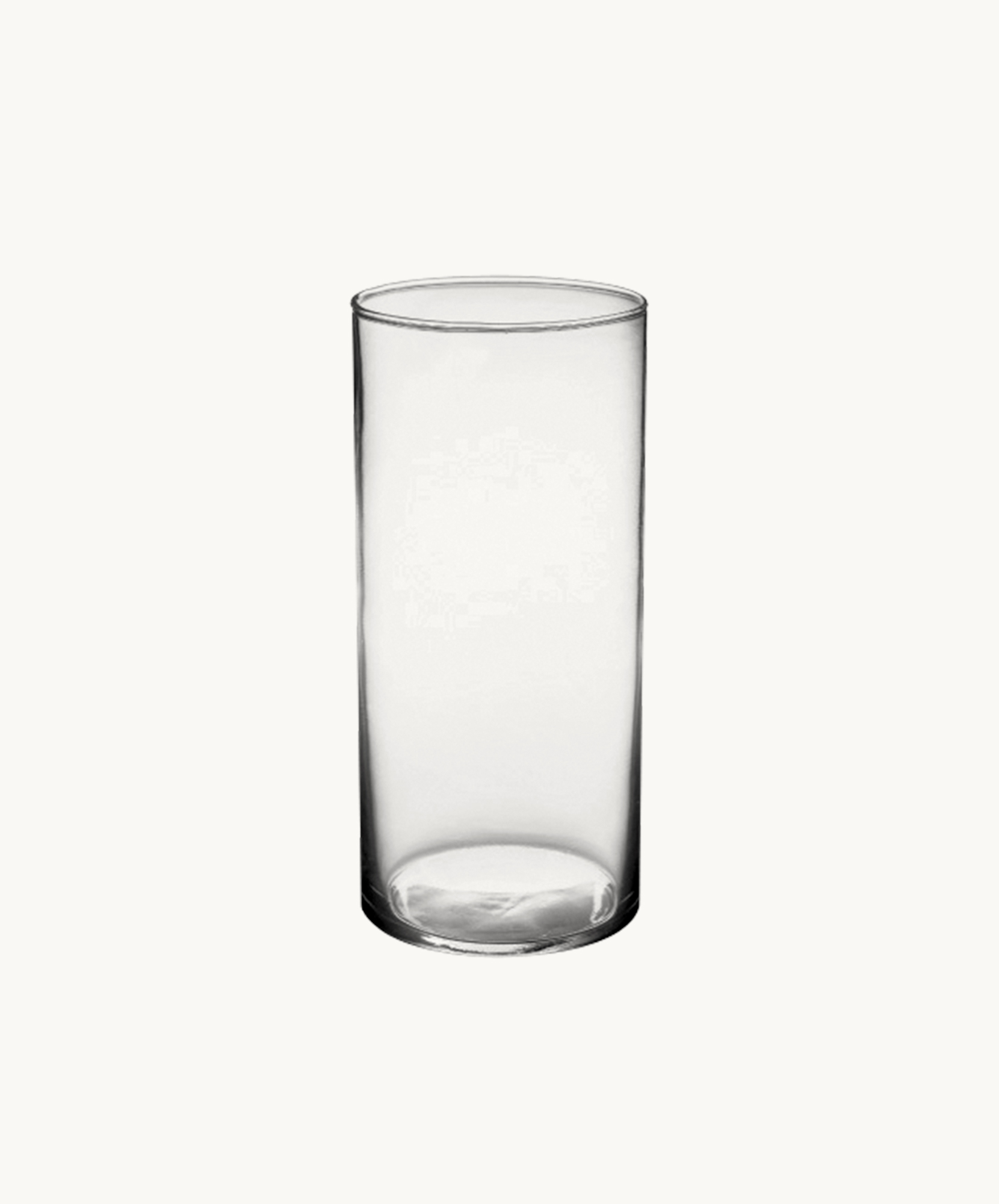 Clear glass vase with a minimalist design, ideal for floral arrangements. Perfect for home decor.