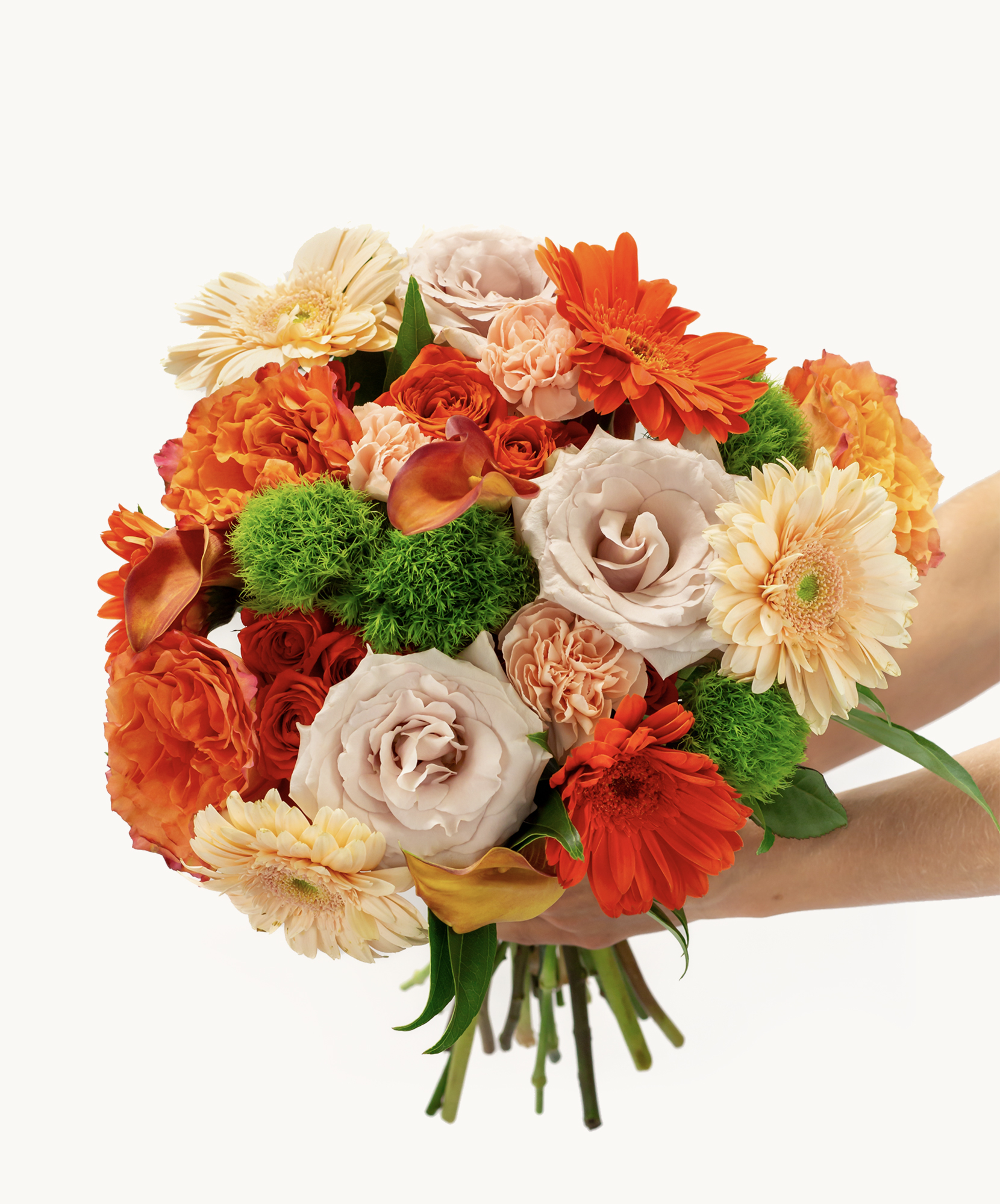 Vibrant bouquet showcasing orange and pink blooms, perfect for celebrations and special moments.