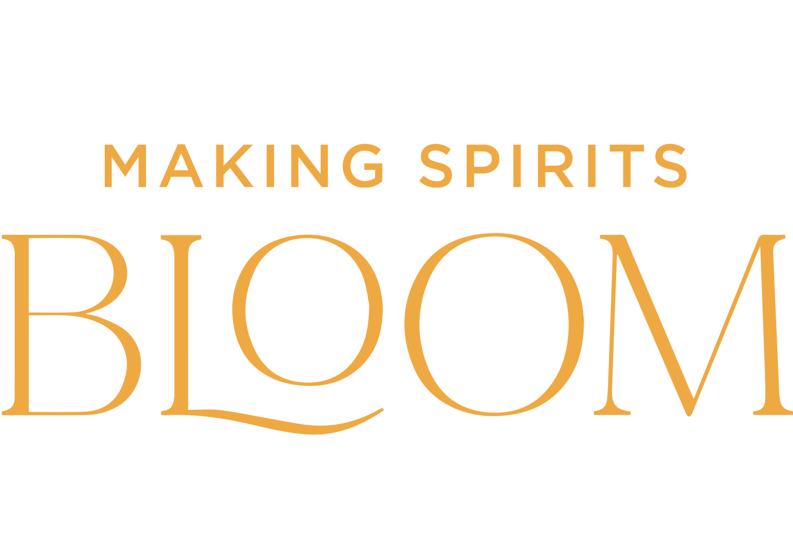 Elegant design featuring 'Making Spirits Bloom' in a vibrant, golden font.