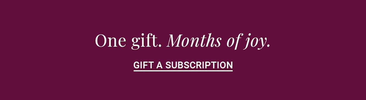Elegant subscription banner inviting customers to gift months of joy.