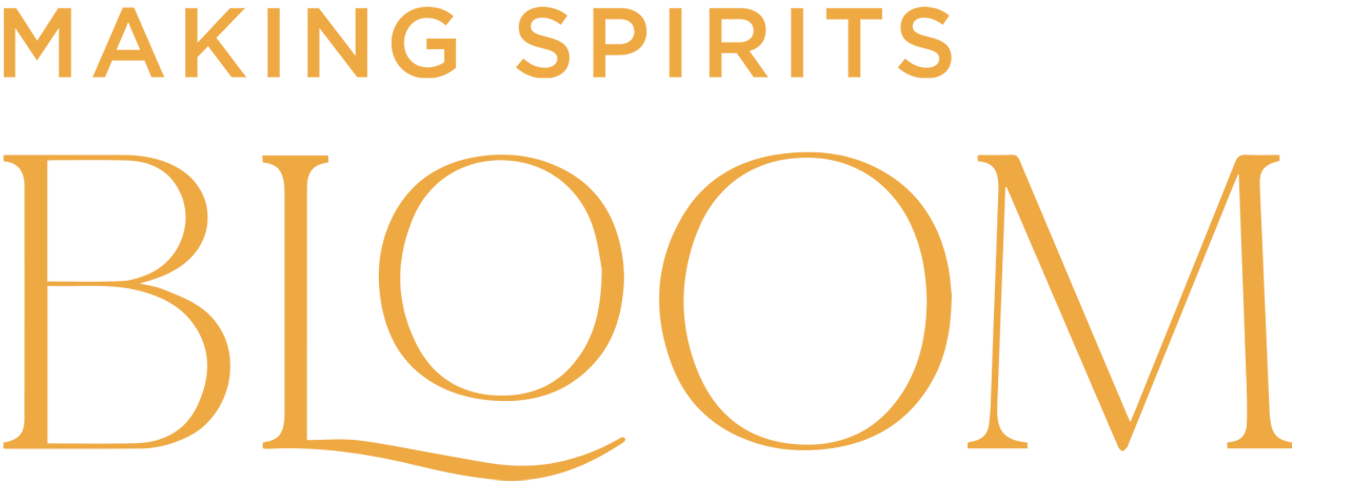 Elegant design featuring 'Making Spirits Bloom' in a vibrant, golden font.