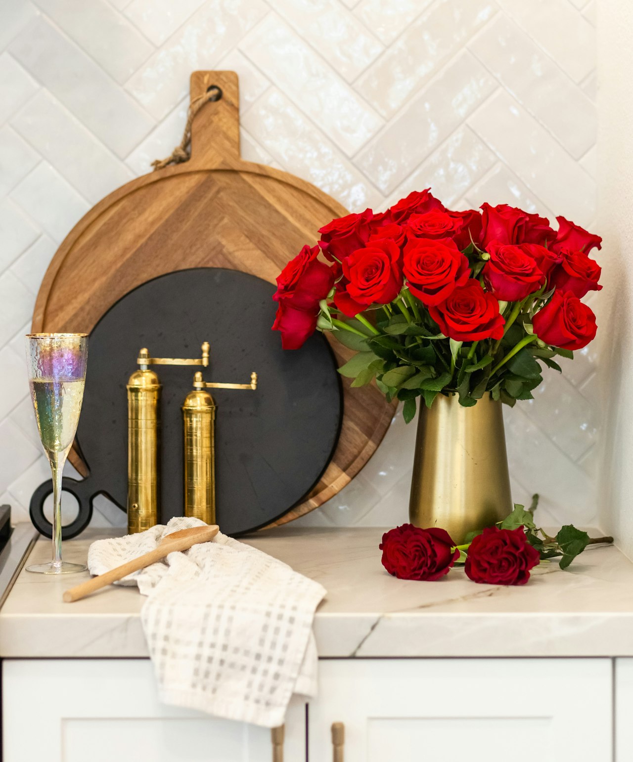 A bouquet of red roses from the Super Gift Trio 3-delivery subscription.