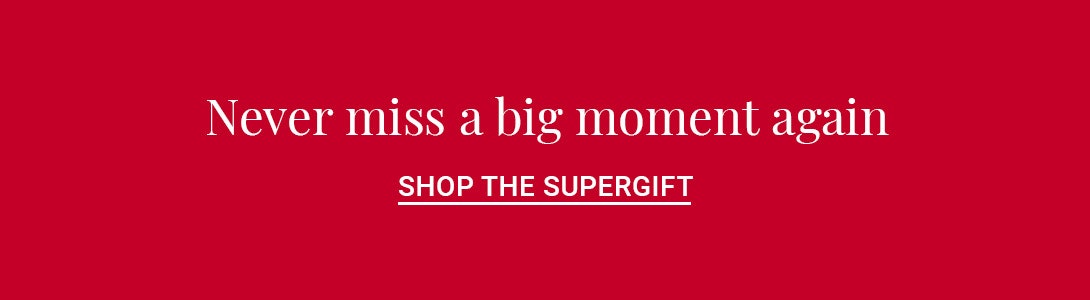 Promotional banner encouraging shoppers to explore the SuperGift collection for memorable moments.