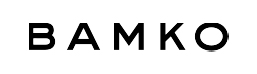 Stylish BAMKO logo featuring bold black letters on a clean white background, perfect for branding.