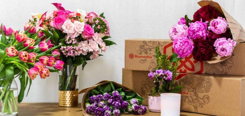 Vibrant floral arrangements in vases and boxes, perfect for gifts and celebrations.