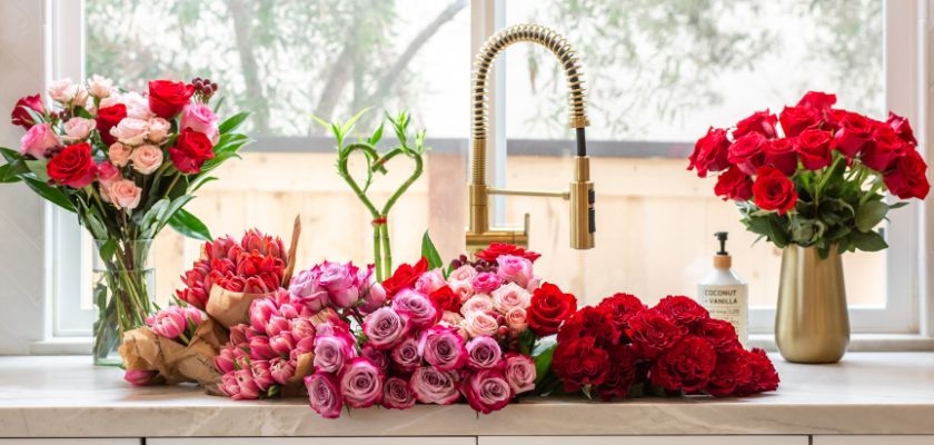 A vibrant display of roses in various hues, perfect for any special occasion.