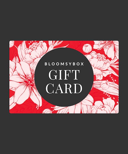 Elegant BloomsyBox gift card featuring floral designs, perfect for gift giving.