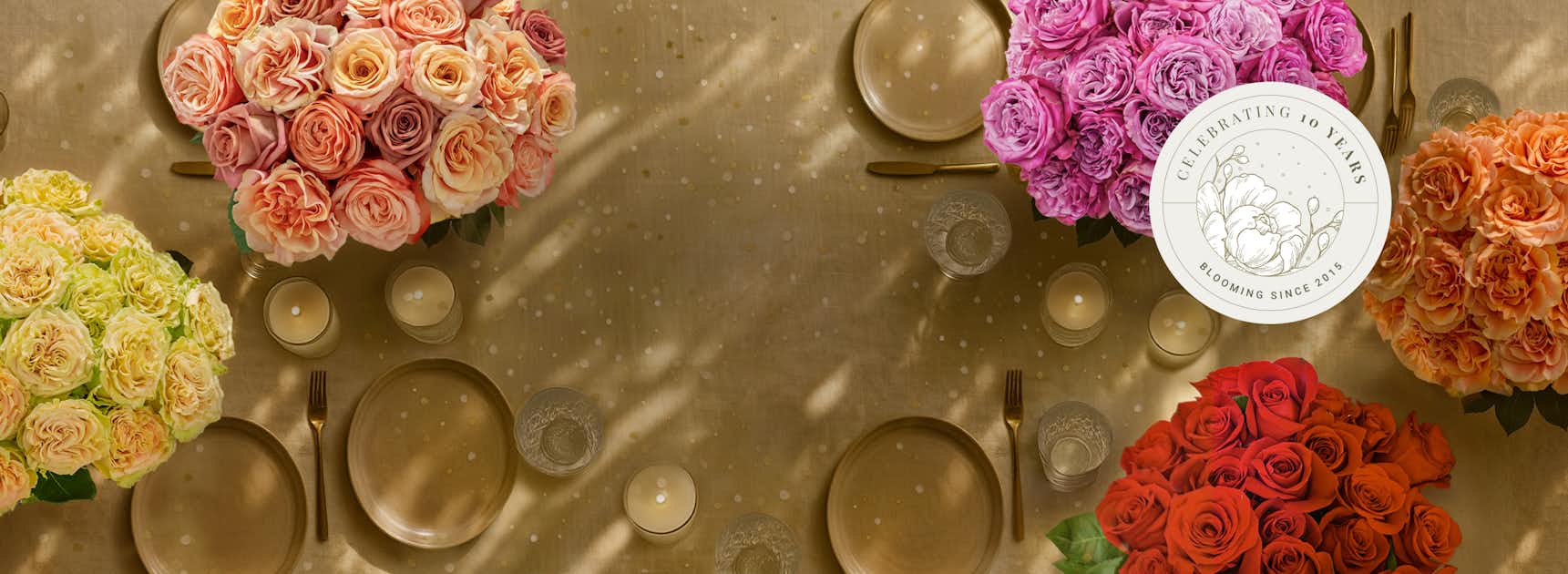 Beautifully arranged floral centerpieces in vibrant colors for a special event celebration.