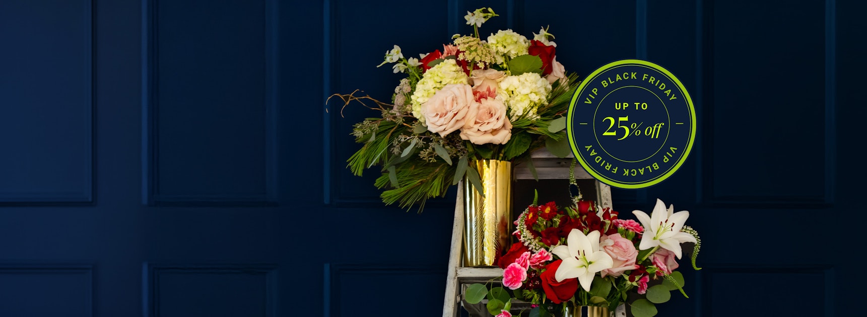 Festive floral arrangement with vibrant blooms, perfect for Black Friday promotions.