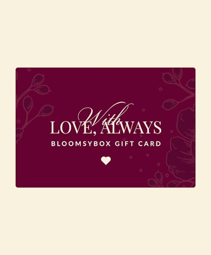 Elegant BloomsyBox gift card designed with a heartfelt message, perfect for gifting.