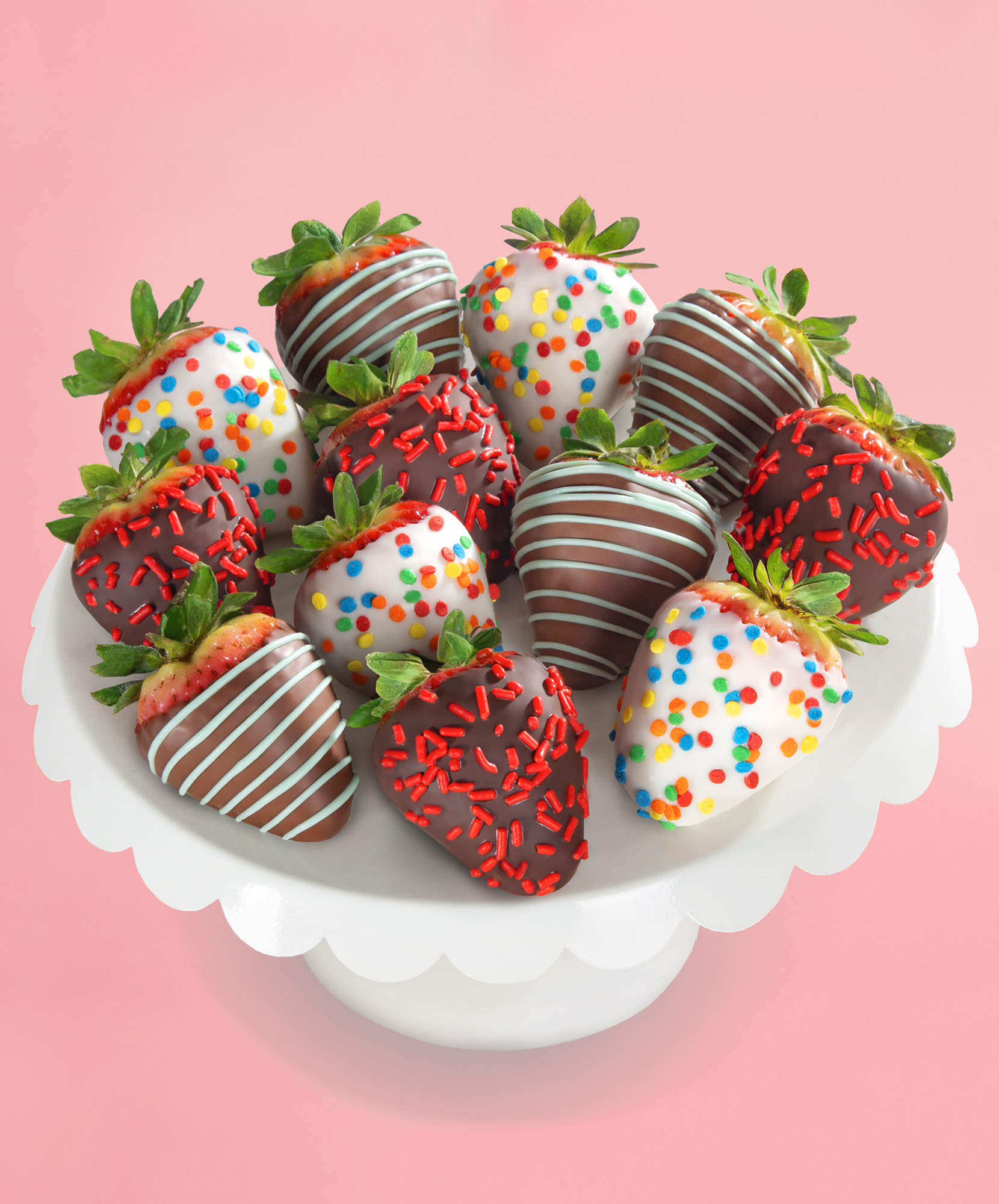Deliciously decorated strawberries dipped in chocolate, perfect for celebrations.
