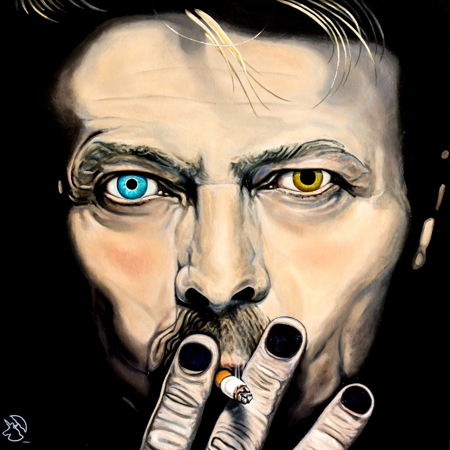 david bowie smoking mural