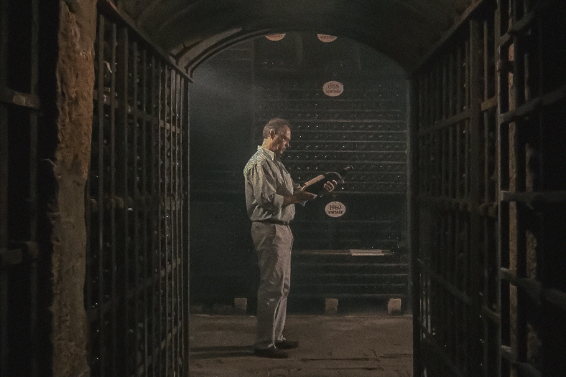 Looking for wine at the cellar