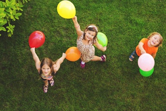 Lawn with children playing