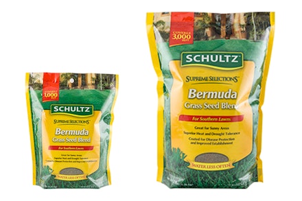 2 sizes of Schultz Supreme Selections Bermuda Grass Seed Blend