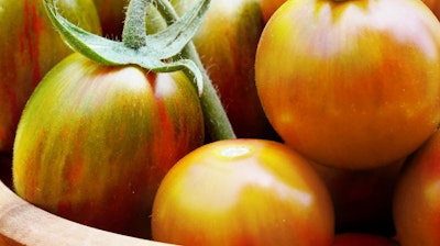 Sunrise Bumble Bee cherry tomatoes bunched in a bowl