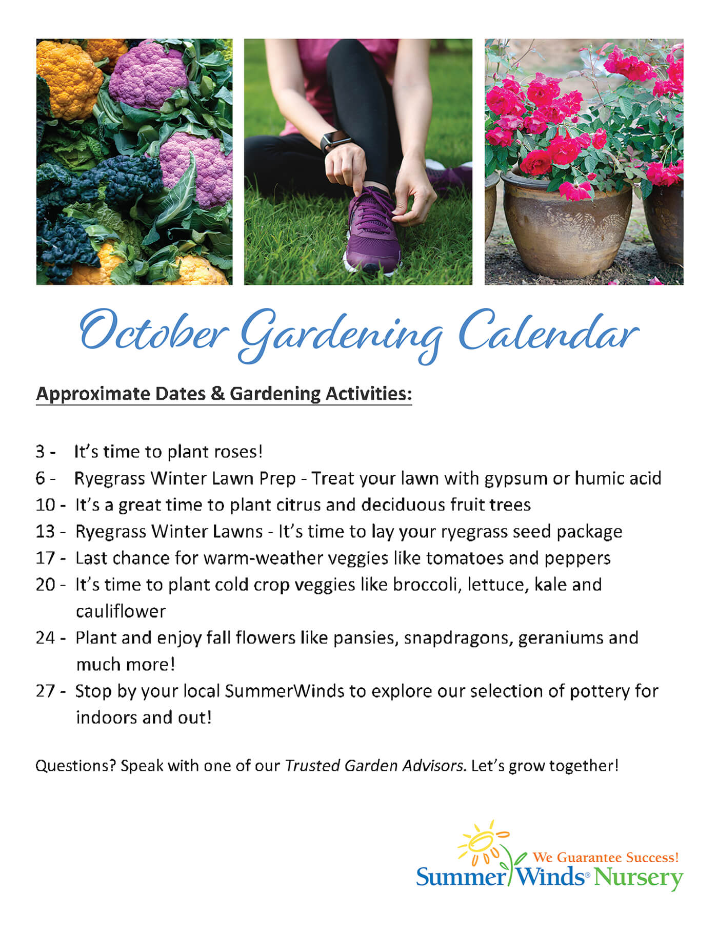 A jpg image of our October Gardening Calendar flyer