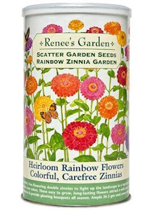 A package of Renee's Garden - Scatter Garden Seeds - Rainbow Zinnia Garden