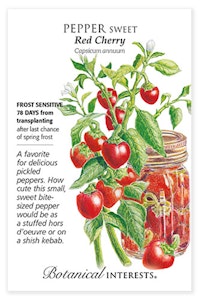 botanical interests pepper sweet red cherry seed packet