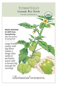 botanical interests tomatillo grande rio verde seed packet