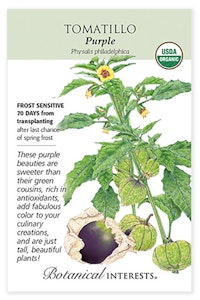 botanical interests tomatillo purple seed packet