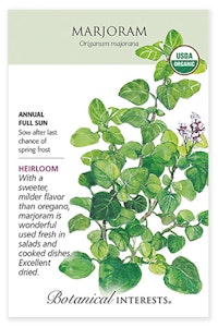 botanical interests marjoram heirloom seed packet