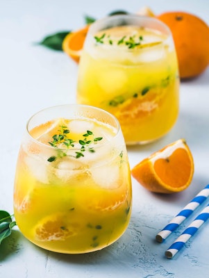 Sage clementine fizz cocktails