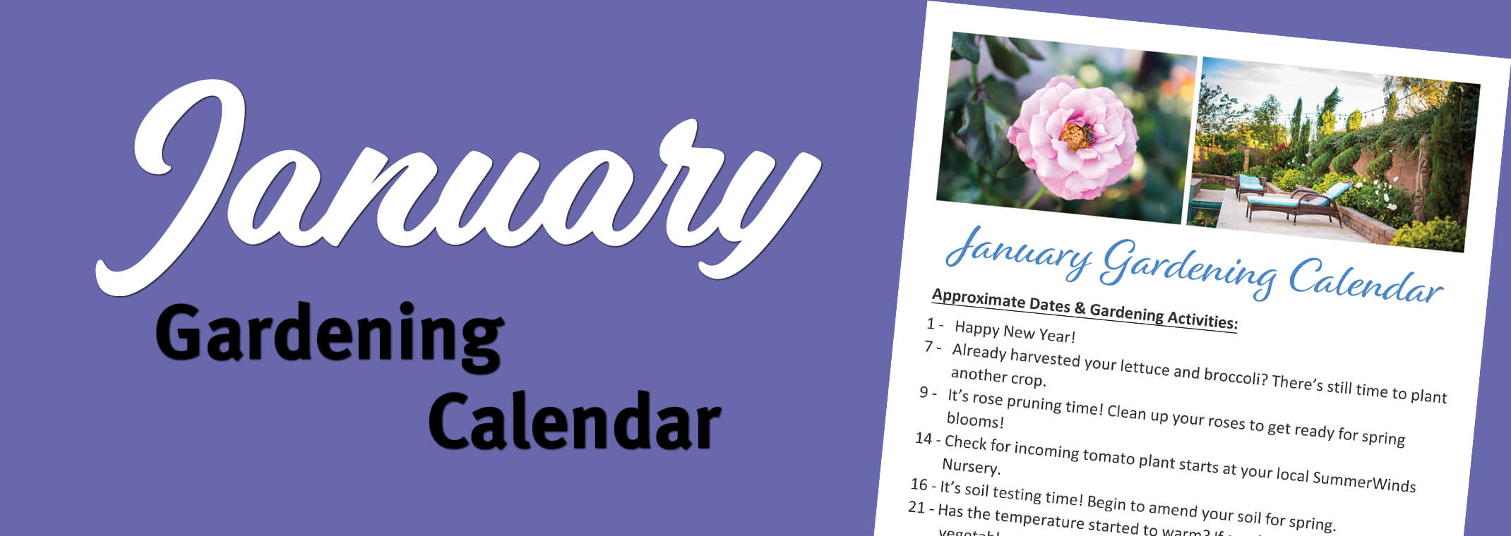 January Gardening Calendar