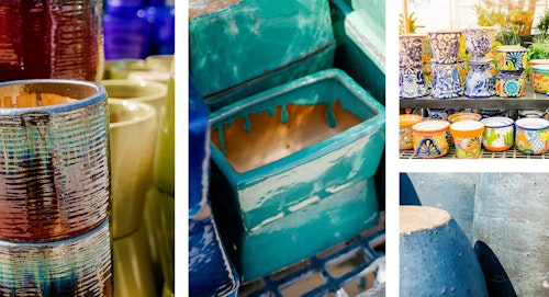 outdoor pottery 4 images with different pots 4 images with different shapes and colors of outdoor pottery including talavera pottery