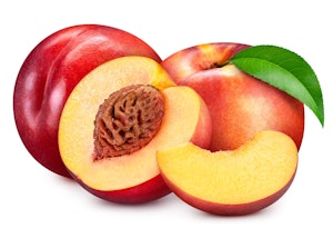 whole, half and slices of yellow nectarines