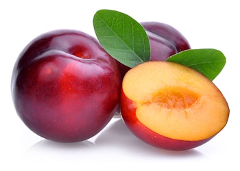 two whole and half plums 