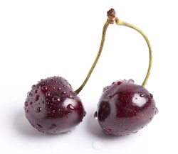two bing cherries