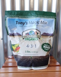 A bag of Tony's Magic Mix fertilizer by Earth's Original Organics