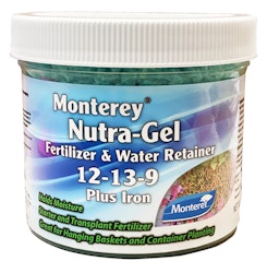 jar of monterey nutra-gel fertilizer and water retainer plus iron