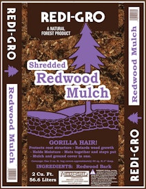 2 cu ft. bag of redi-gro shredded redwood mulch