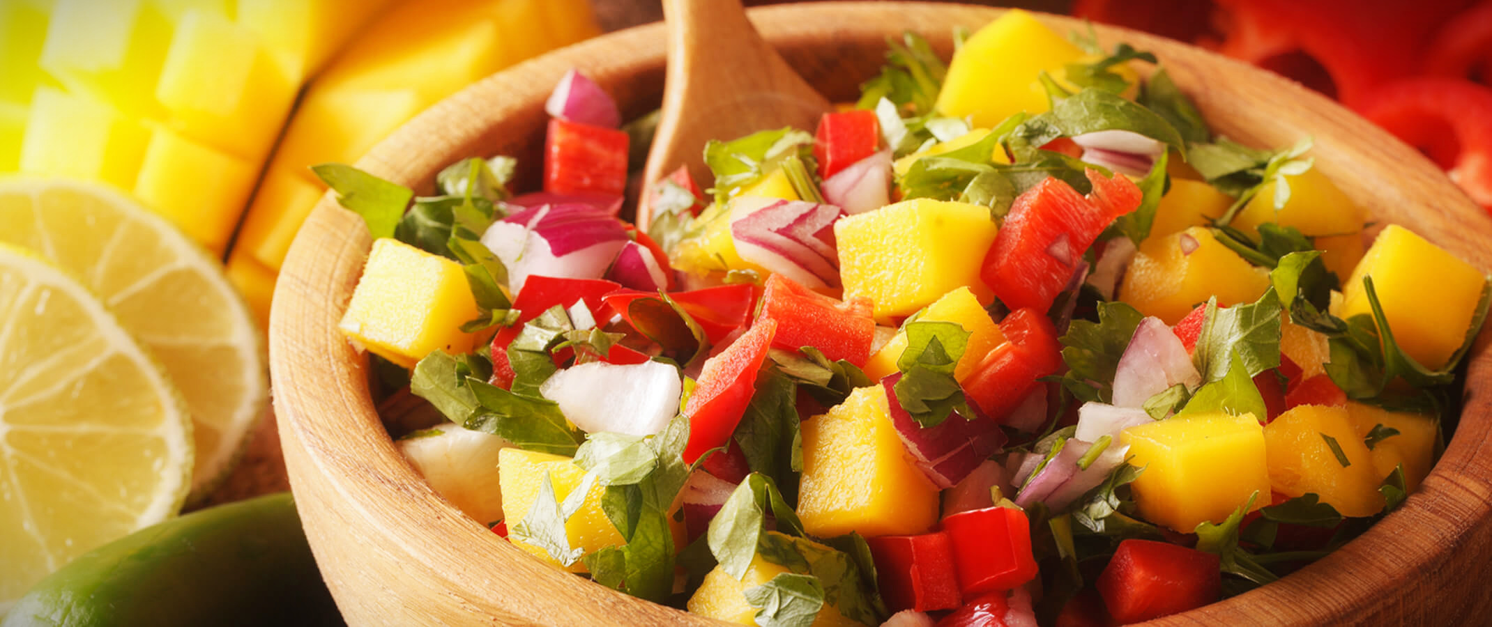 spicy mango salad banner recipe blog