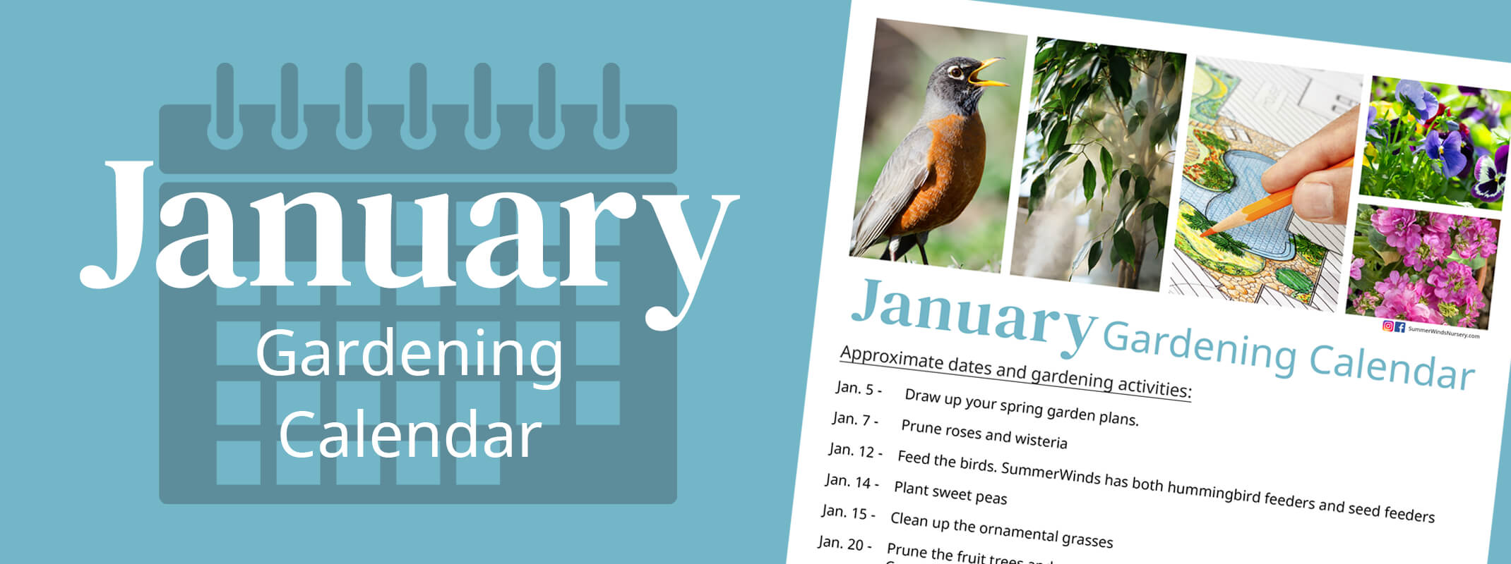 january gardening calendar monthly tips banner