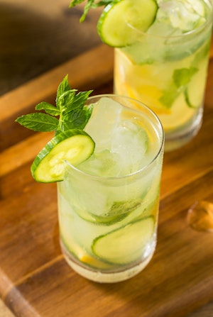 Cucumber Mint Lemonade drinks.