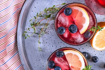 Fruit cups on a tray.