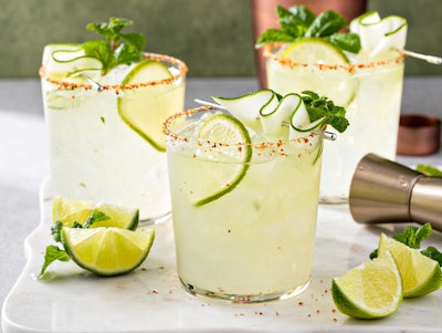 cucumber mint lime cooler mocktails made with fresh citrus