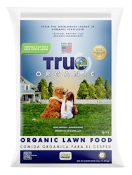 A bag of True Organic - Organic Lawn Food.