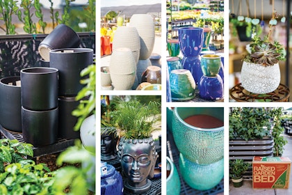 A variety of planters and pots for indoors and out.