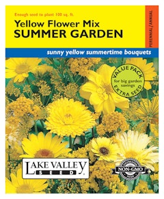 Yellow Flower Mix - Summer Garden Flower Seeds A packet of Yellow Flower Mix Summer Garden Flower Seeds by Lake Valey Seed.