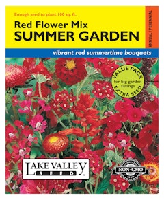 Red Flower Mix - Summer Garden Flower Seeds A packet of Red Flower Mix Summer Garden Flower Seeds by Lake Valley Seed.