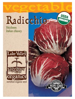 Radicchio Seeds A packet of organic radicchio seeds by Lake Valley Organics.
