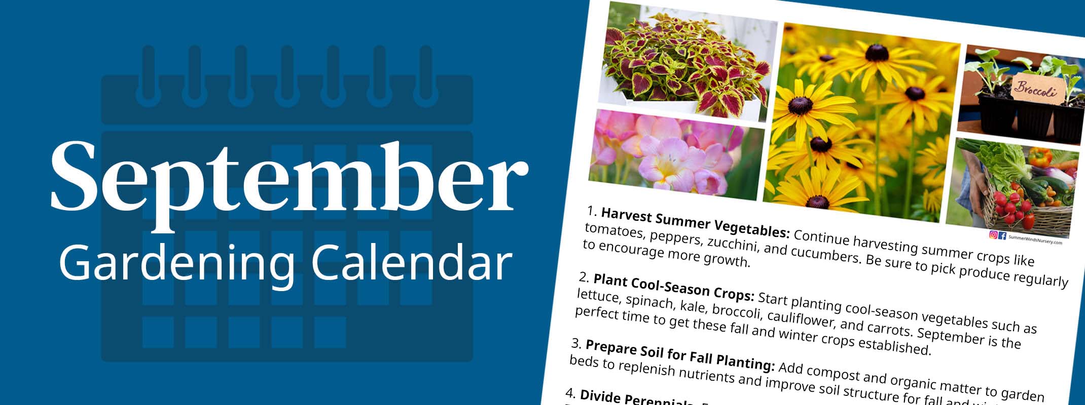 September gardening calendar banner