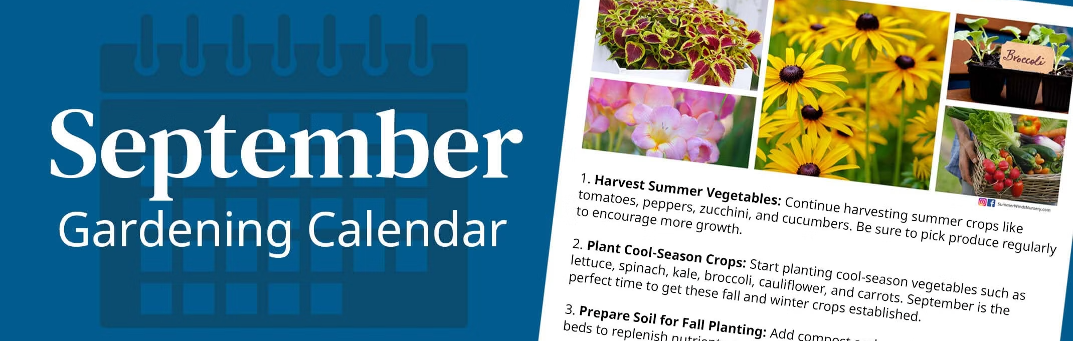 september gardening calendar tips shown