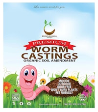 Front label for Brown Banana Organics - Premium Worm Castings.